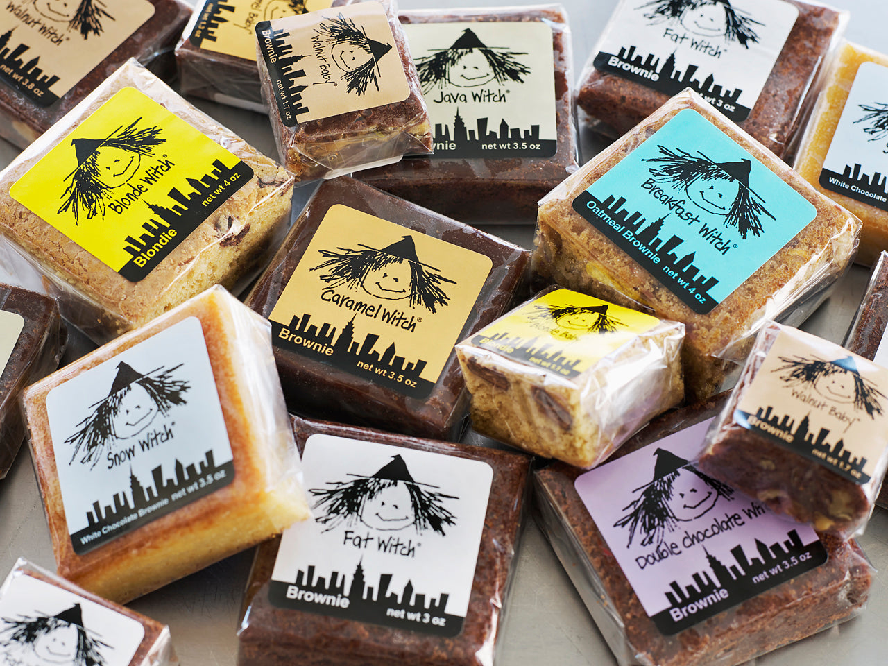 picture of many different flavors and sizes of brownies