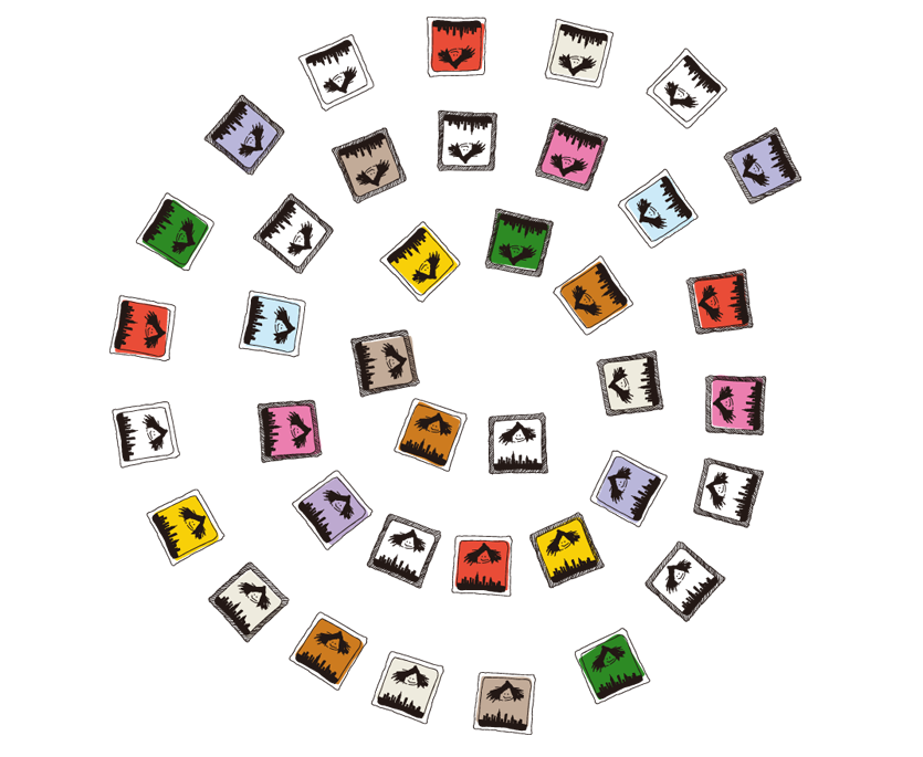 circle arrangement of small baby witch brownies