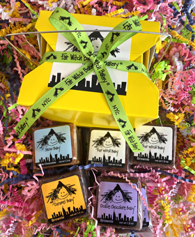 9 assorted baby brownies